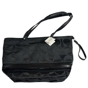 Coach Black Signature Tote Bag